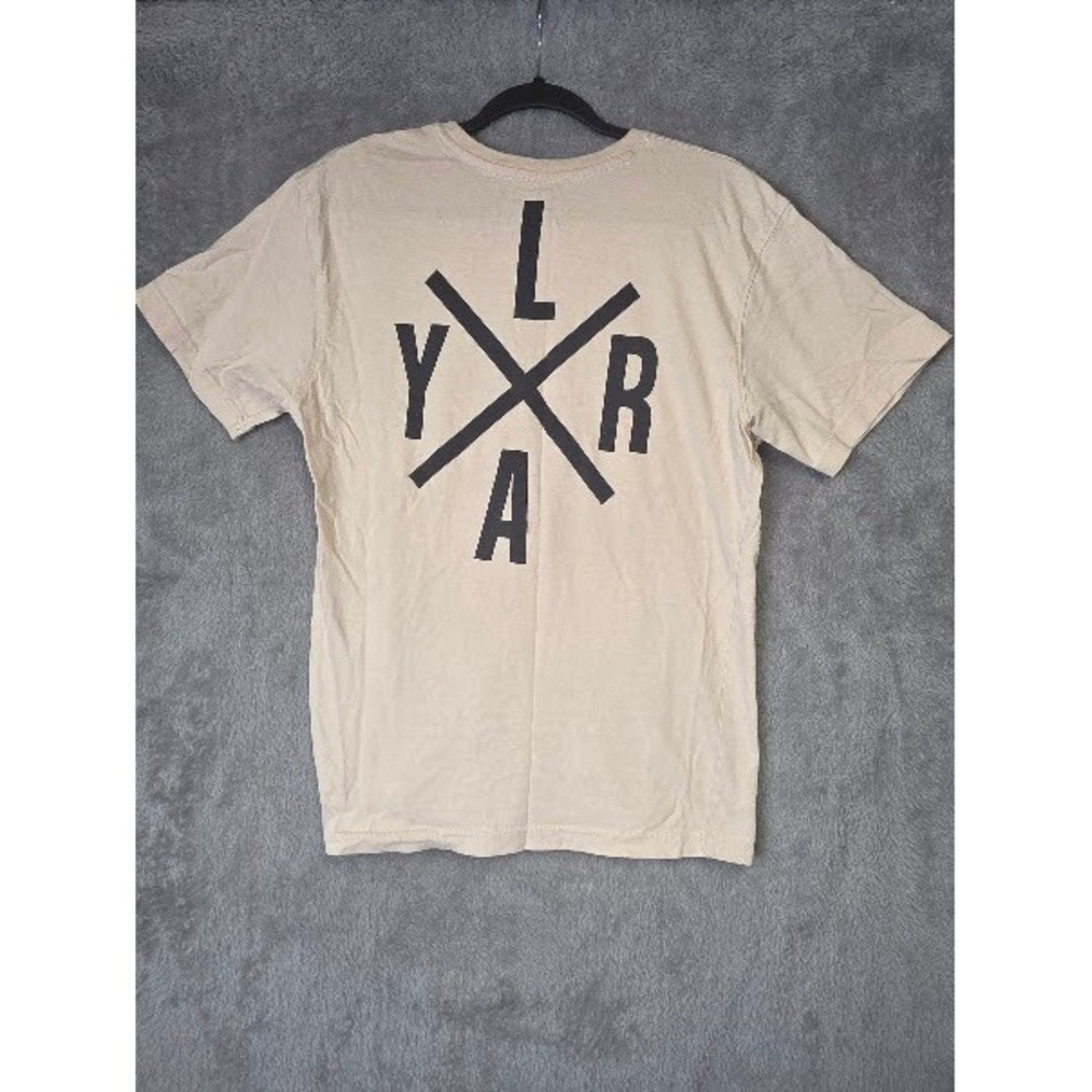 Young & Reckless Los Angeles Graphic T-Shirt Men's Large Y&R LYRA Tan Casual Tee